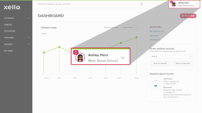 Student profile open in a Xello educator account. The Options menu is open with Send Message highlighted